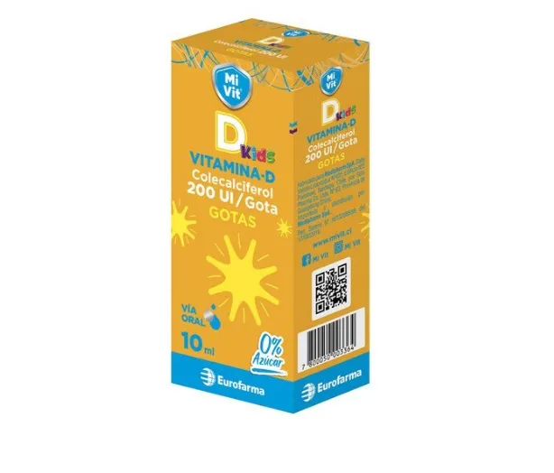 Mi Vit D Kids 200 UI Gotas 10 ml - Vitamina D Colecalciferol