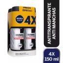 Nivea Men Invisible Black & White Spray 4x150 ml