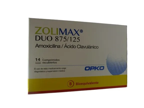 Zolimax Duo 875/125 mg x 14 Comprimidos - Amoxicilina + Ácido Clavulánico