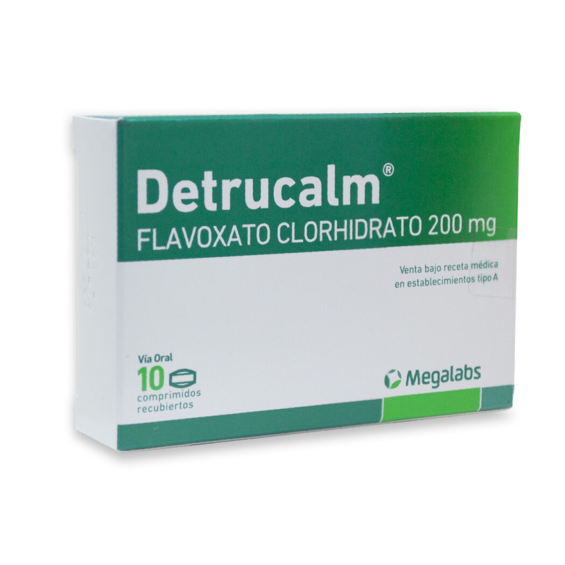 Detrucalm 200 mg x 10 Comprimidos - Flavoxato Clorhidrato