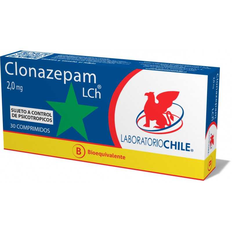 Clonazepam 2 mg x 30 Comprimidos - Laboratorio Chile