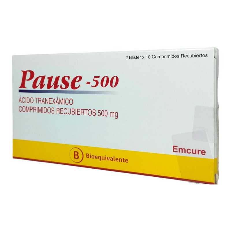 Pause 500 mg x 20 Comprimidos Recubiertos - Ácido Tranexámico