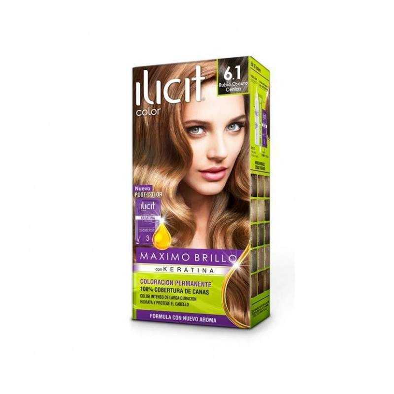 Ilicit Color 6.1 Rubio Oscuro Ceniza 47 g - Tintura Permanente