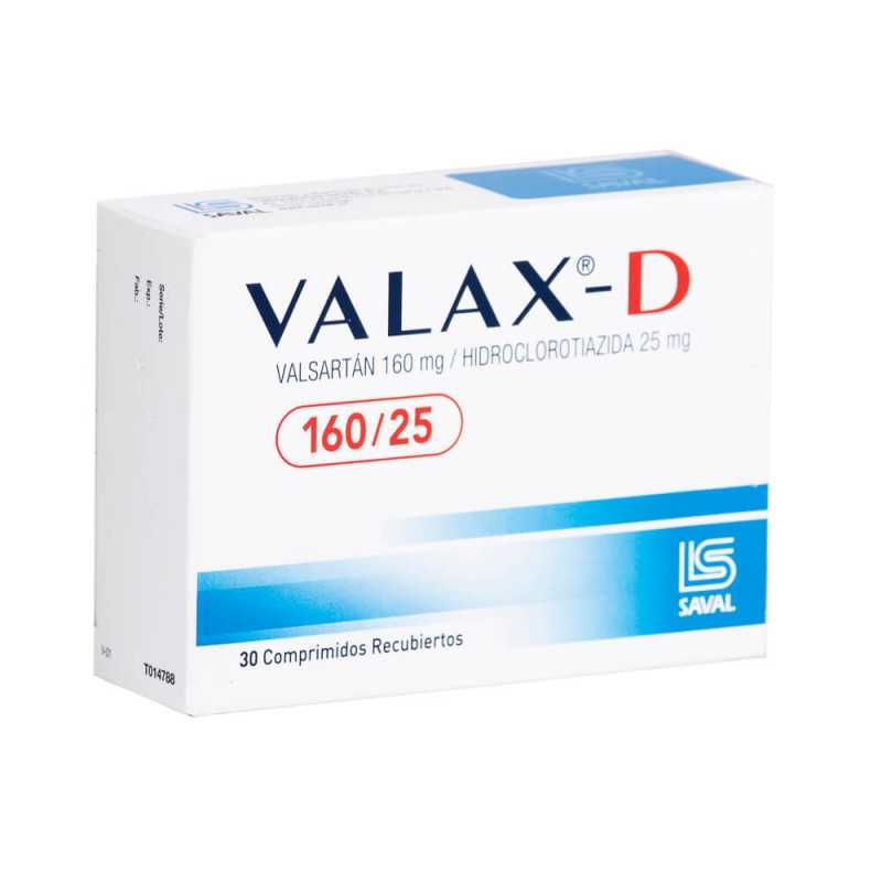Valax-D 160 mg/25 mg x 30 Comprimidos Recubiertos - Valsartán + Hidroclorotia...