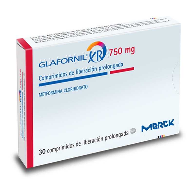 Glafornil XR 750 mg 30 Comprimidos Liberación Prolongada - Metformina