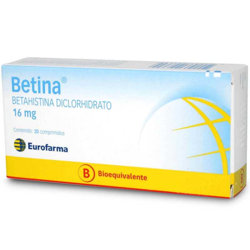 Betina 16 mg x 30 Comprimidos - Betahistina