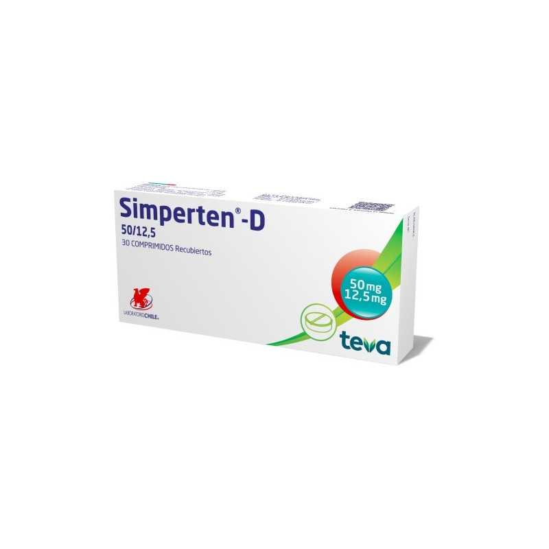Simperten-D 50/12.5 mg x 30 Comprimidos - Losartán + Hidroclorotiazida