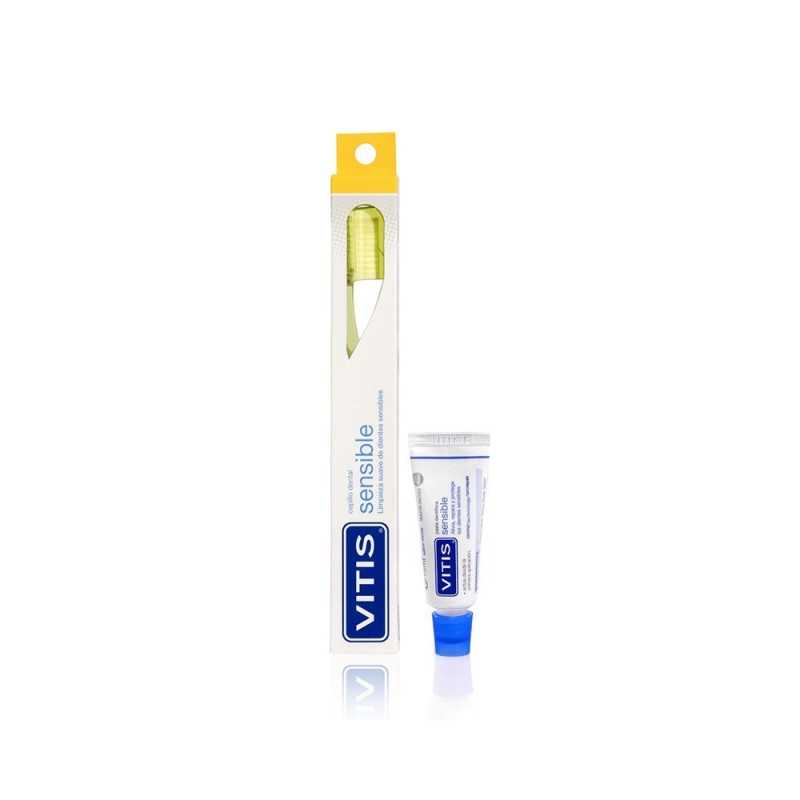 Vitis Cepillo Dental Sensible + Pasta Dental Menta 15 ml