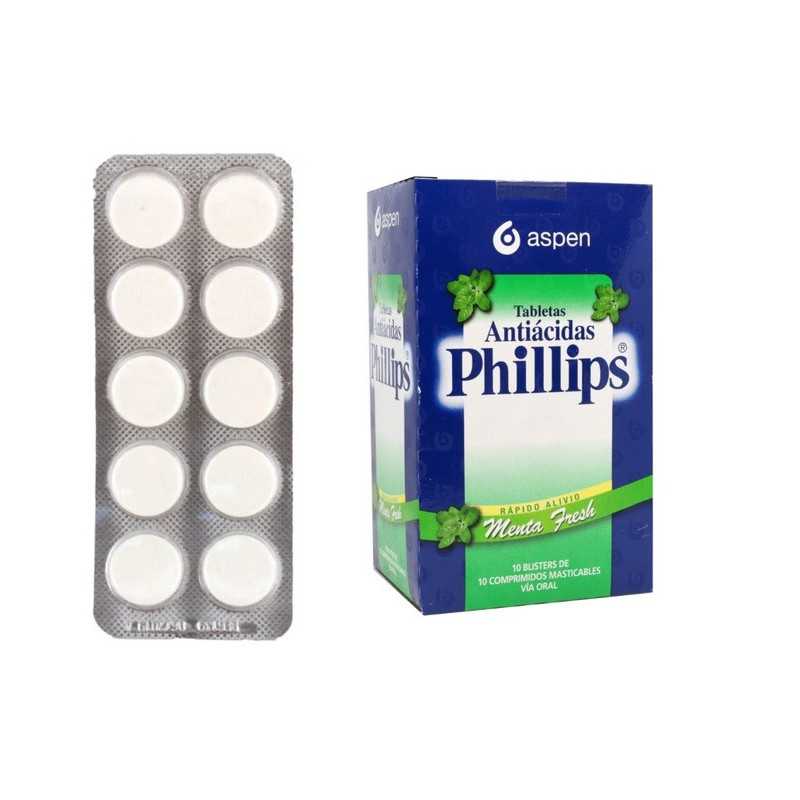 Phillips Antiácidas Menta Fresh 10 Comprimidos Masticables