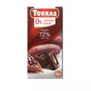 Torras Chocolate Negro 72% Cacao 0% Azúcares 75 g