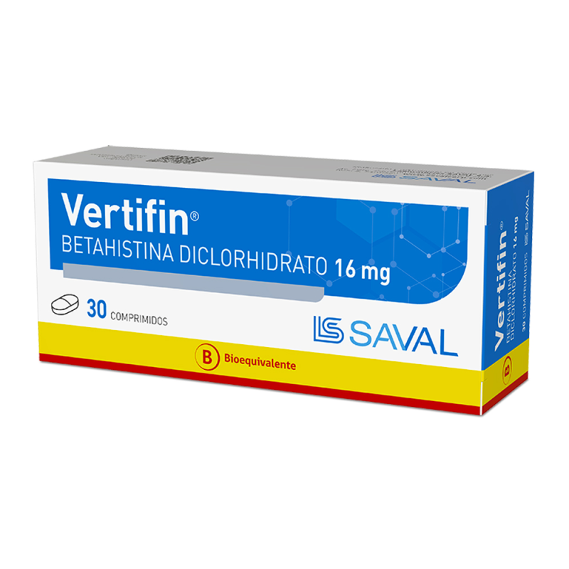 Vertifin Betahistina Diclorhidrato 16 mg 30 Comprimidos - Betahistina