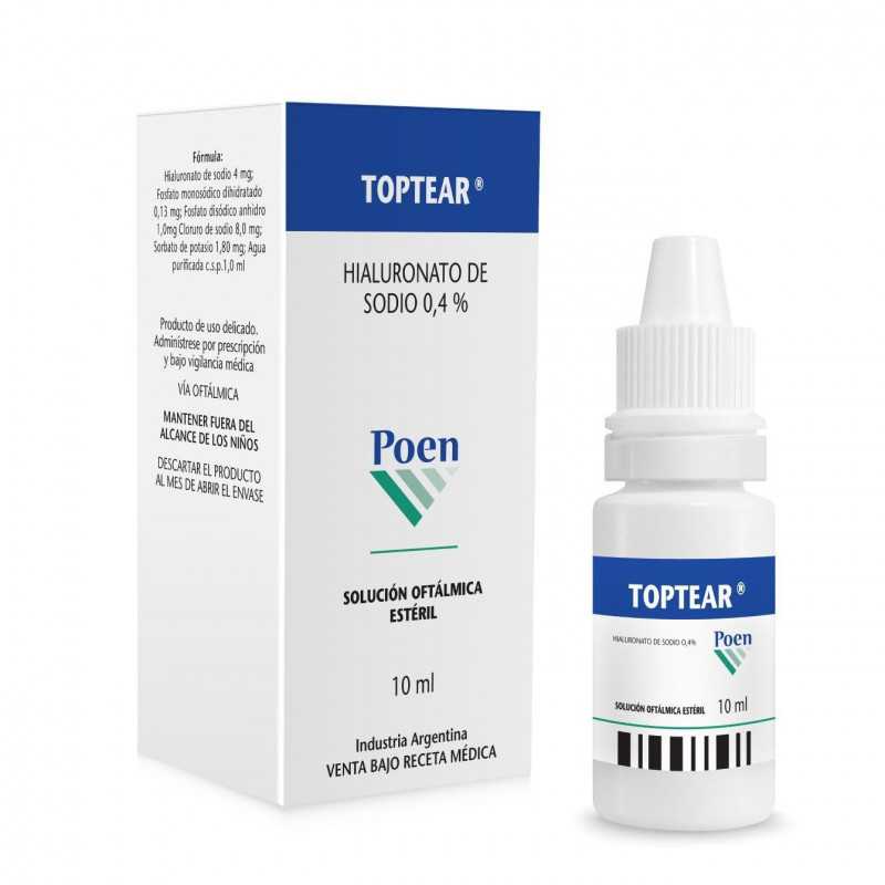 Toptear 0,4% x 10 ml Solución Oftálmica - Hialuronato de Sodio