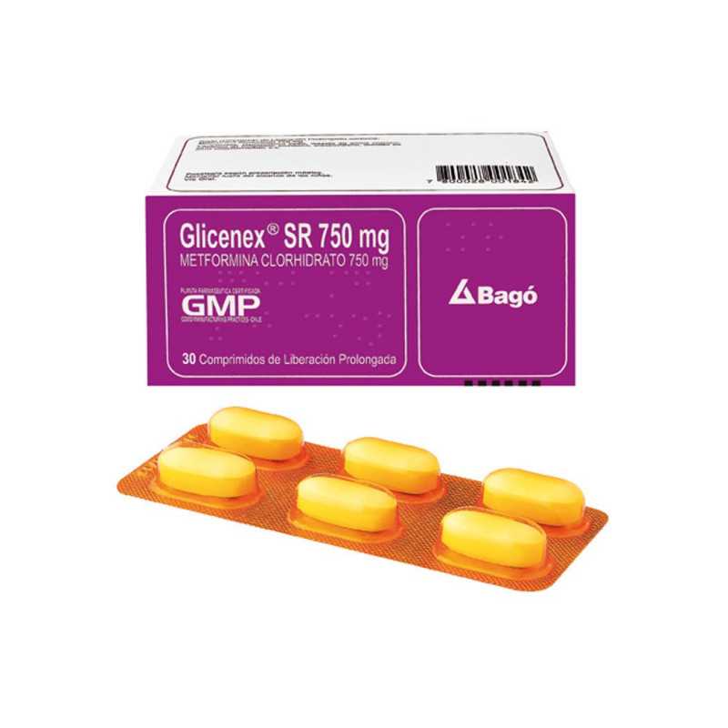 Glicenex SR 750 mg x 30 Comprimidos - Metformina
