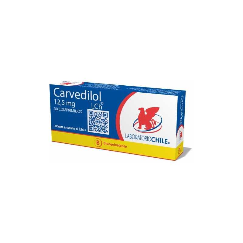 Carvedilol 12,5 mg x 30 Comprimidos - Laboratorio Chile