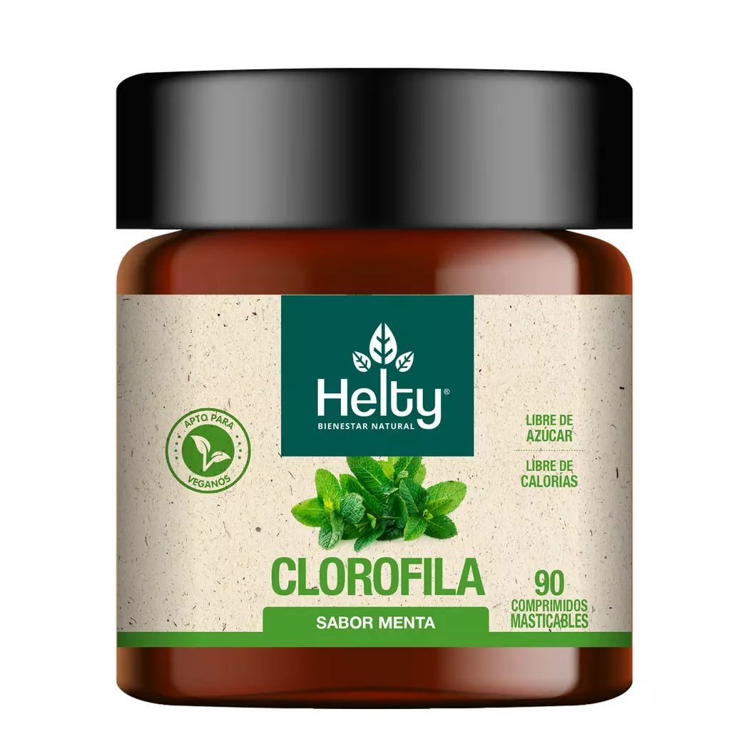 Helty Clorofila Sabor Menta 90 Comprimidos Masticables