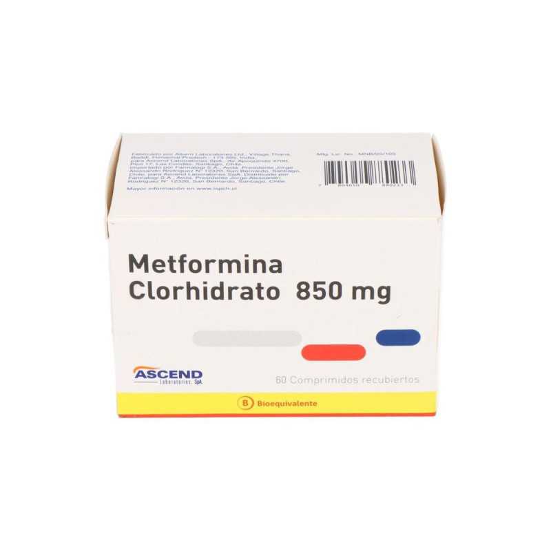 Metformina 850 mg x 60 Comprimidos Recubiertos - Ascend