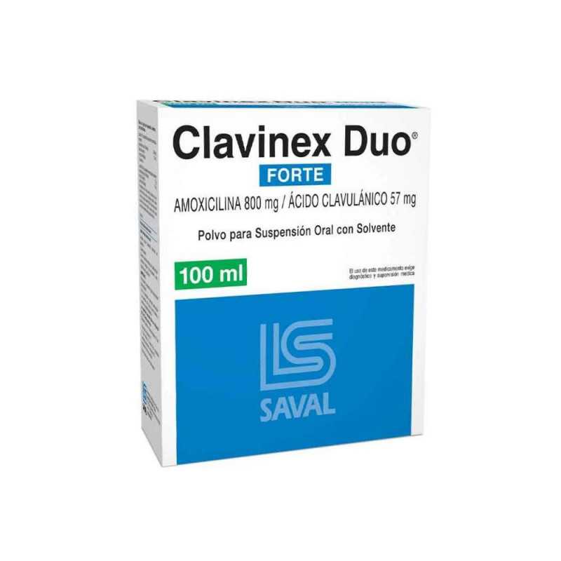 Clavinex Duo Forte 800/57 mg x 100 ml Susp. - Amoxicilina / Ác. Clavulánico