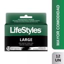 LifeStyles Large 12 Preservativos de Látex Lubricados
