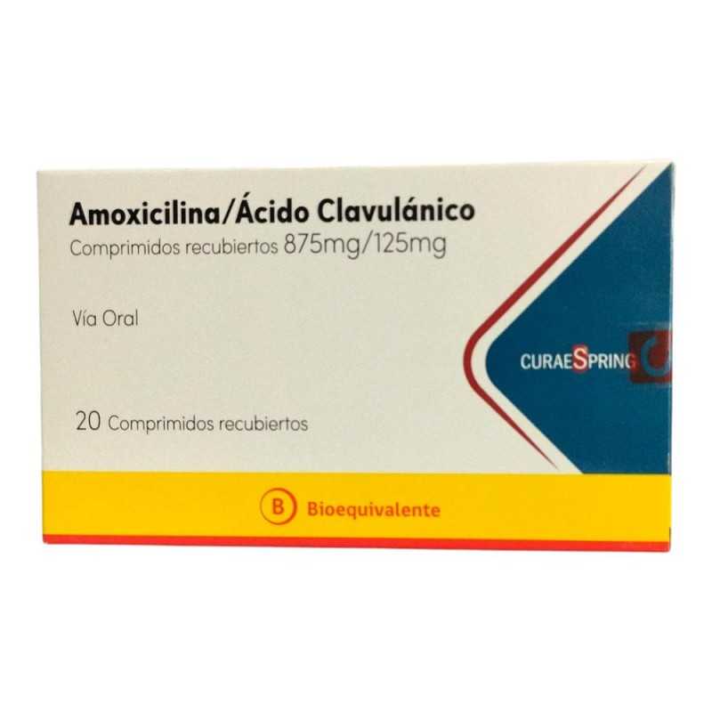 Amoxicilina + Ácido Clavulánico 875/125 mg x 20 comp. - CuraeSpring