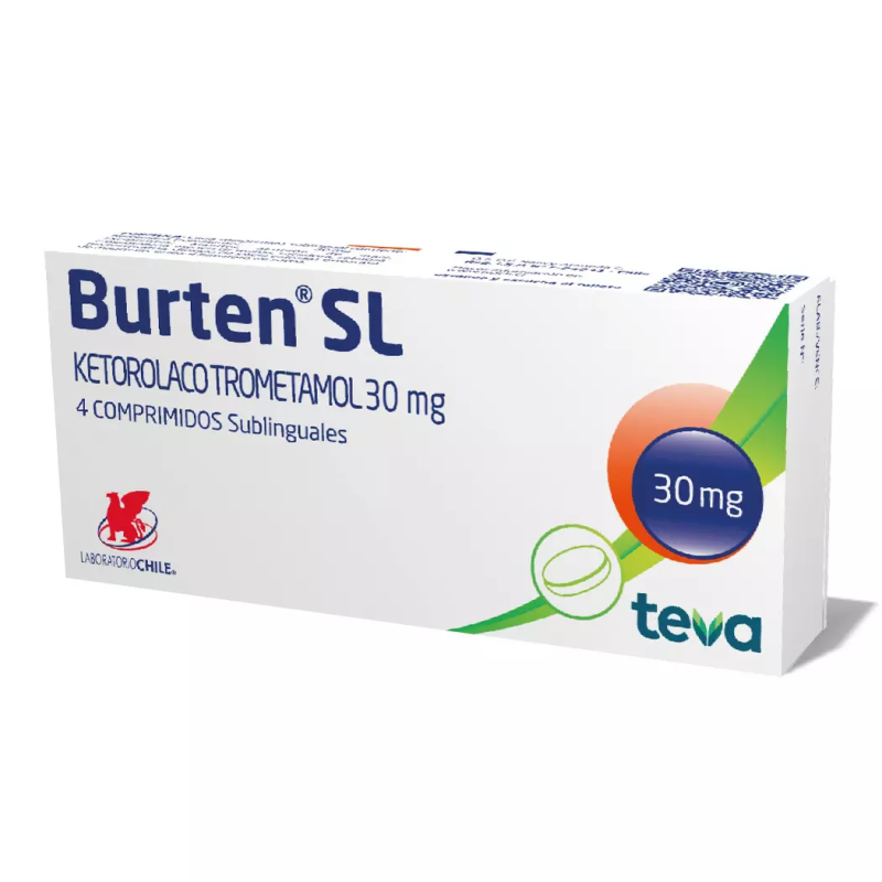 Burten SL 30 mg x 4 Comprimidos Sublinguales - Ketorolaco Trometamol