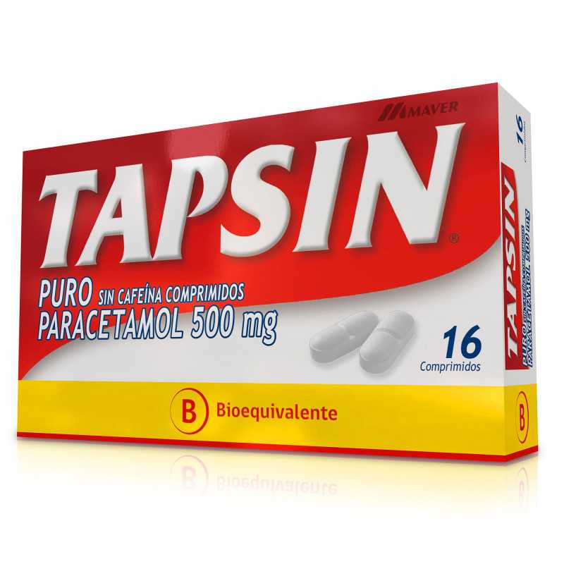 Tapsin Puro Sin Cafeína 500 mg x 16 Comprimidos - Paracetamol
