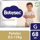 Pañales Babysec Super Premium Confort Care Talla G 68 Unidades