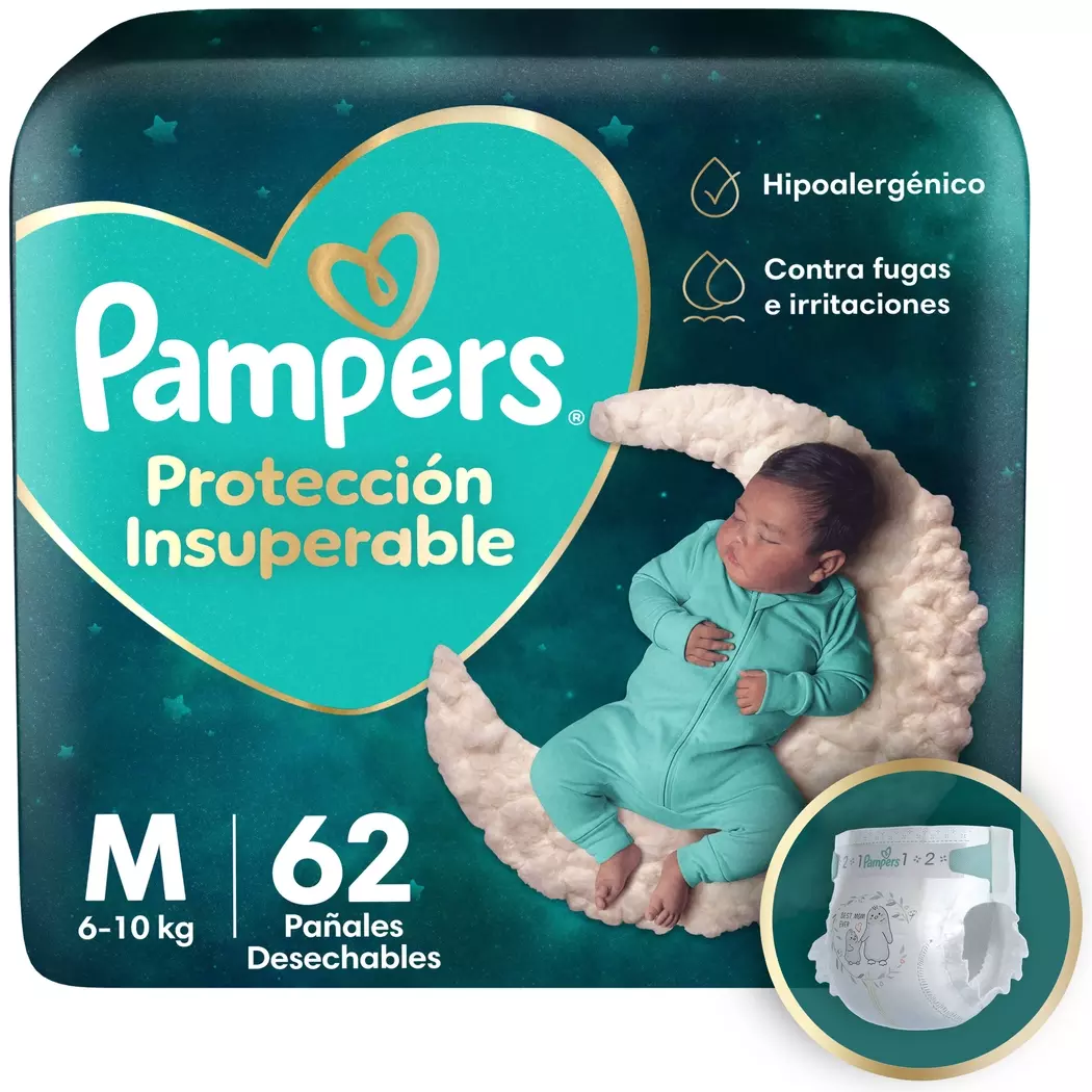 Pampers Protección Insuperable Talla M (6-10 kg) 62 Pañales