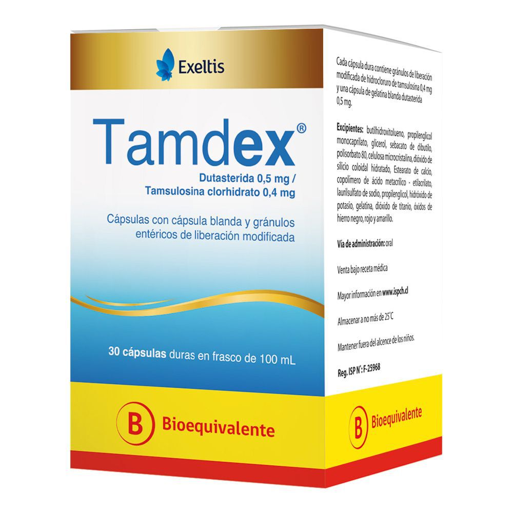 Tamdex 0.5/0.4 mg x 30 Cápsulas - Dutasterida + Tamsulosina