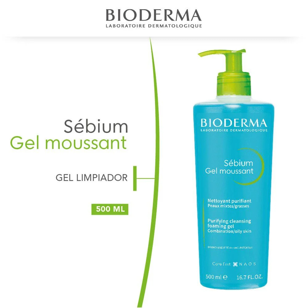 Bioderma Sébium Gel Moussant 500 ml - Gel Limpiador Purificante