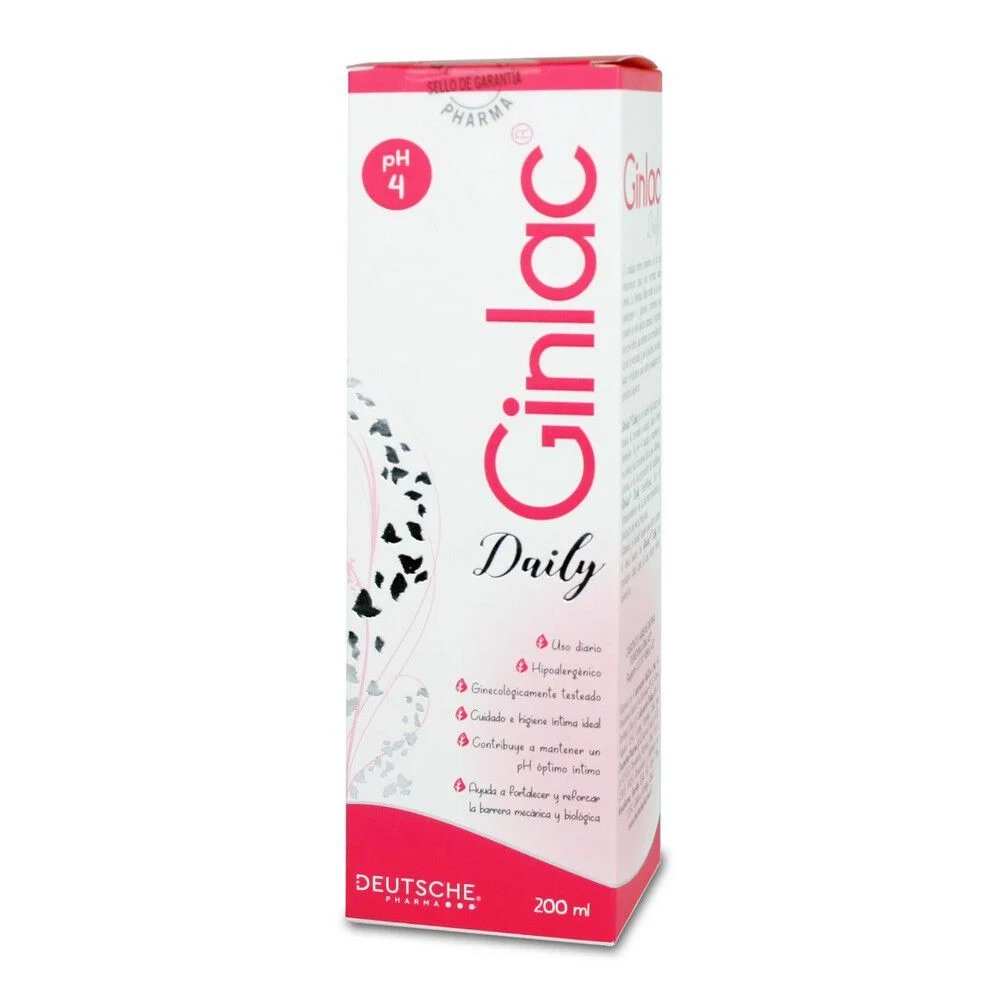 Ginlac Daily Jabón Higiene Íntima pH 4 200 ml