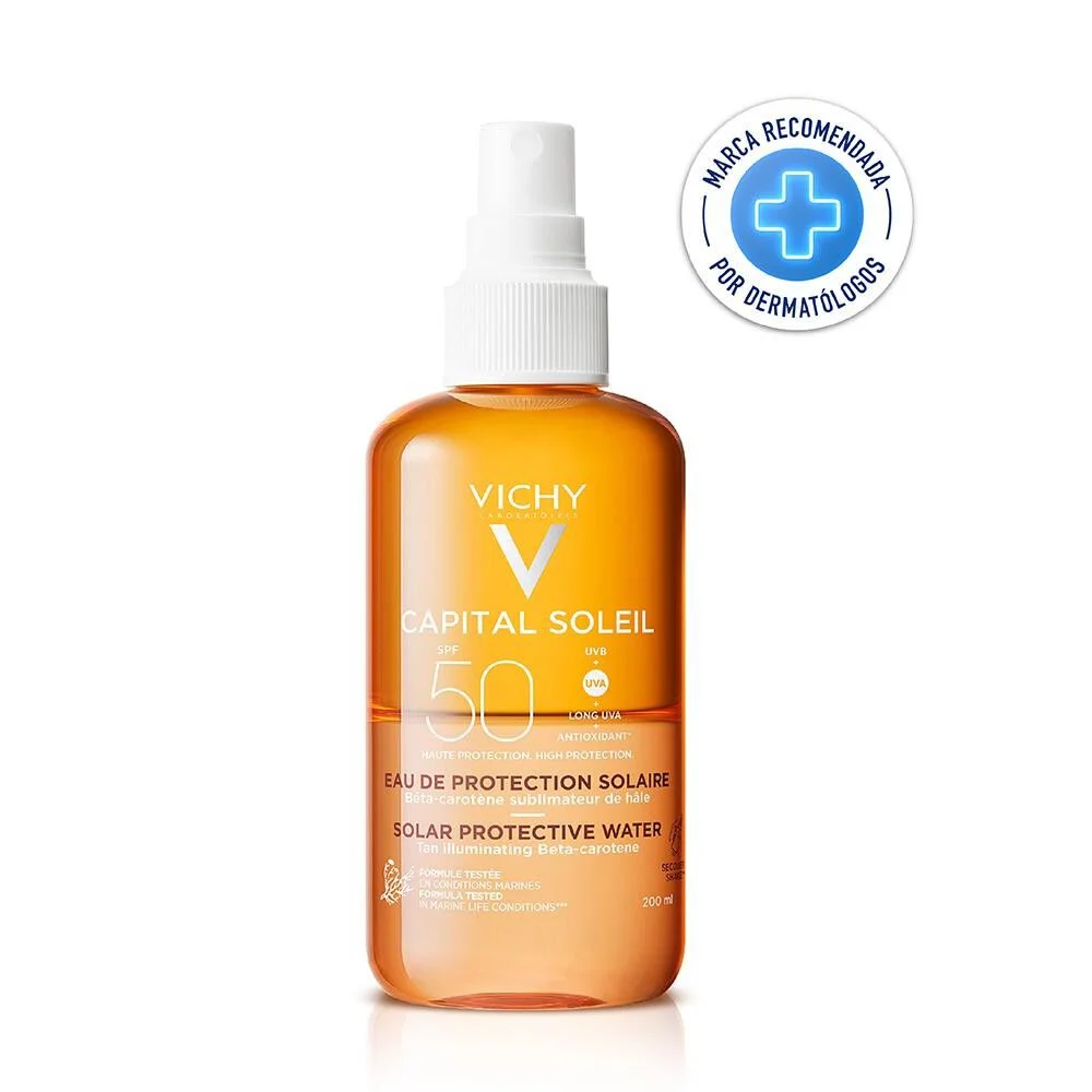 Vichy Capital Soleil Eau SPF 50 200 ml - Protector Solar con Betacaroteno