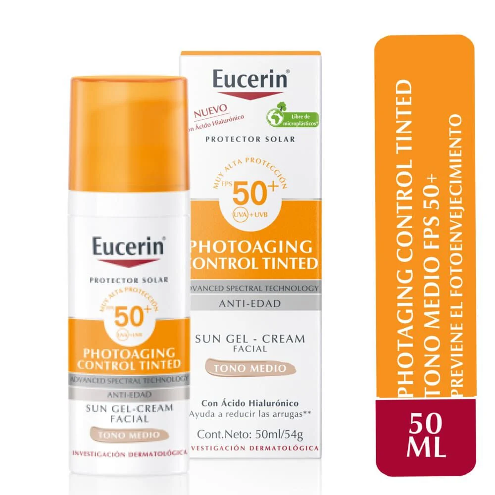 Eucerin Photoaging Control Tinted Sun Gel FPS 50+ Tono Medio 50 ml