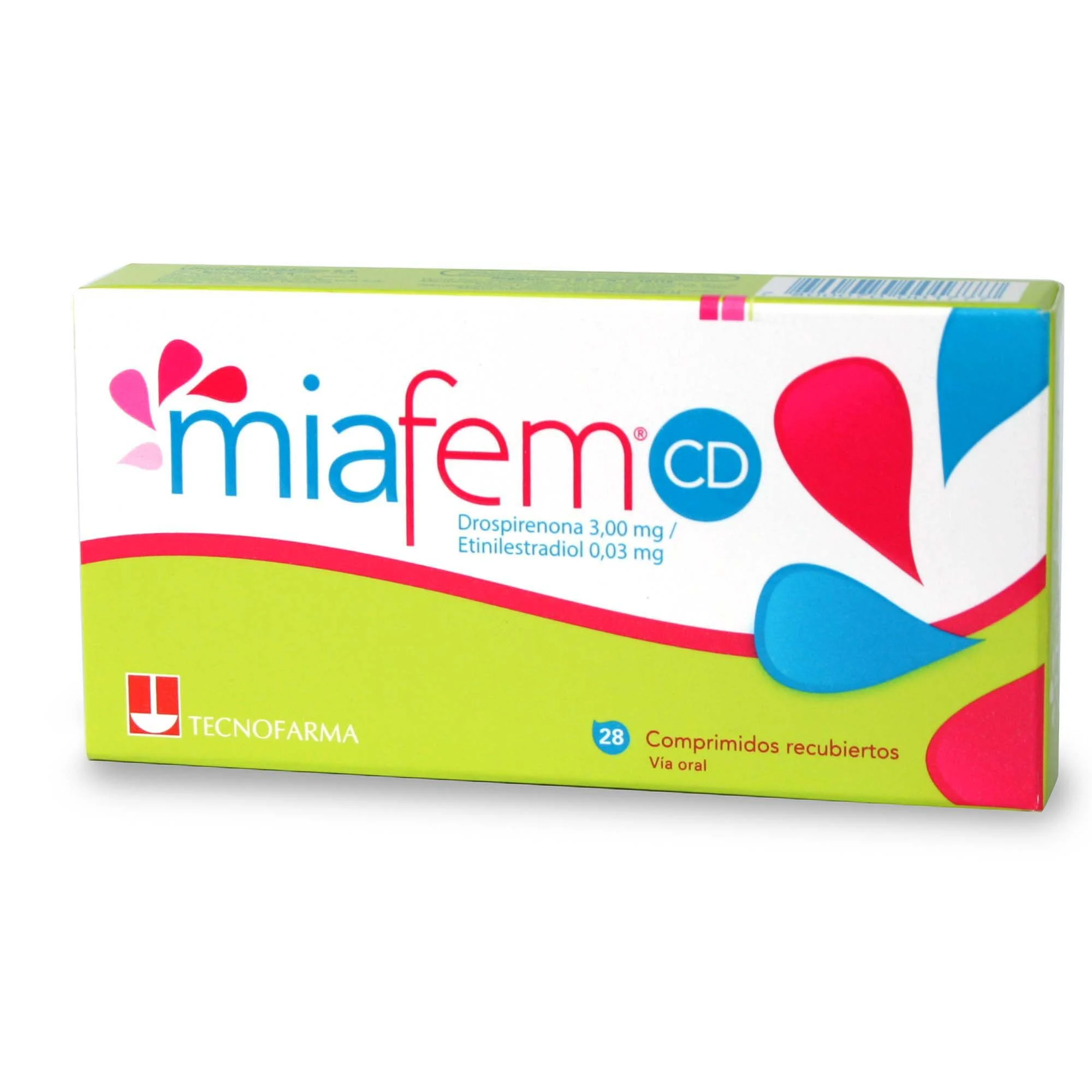 Miafem CD 3 mg/0.03 mg x 28 Comprimidos - Drospirenona + Etinilestradiol