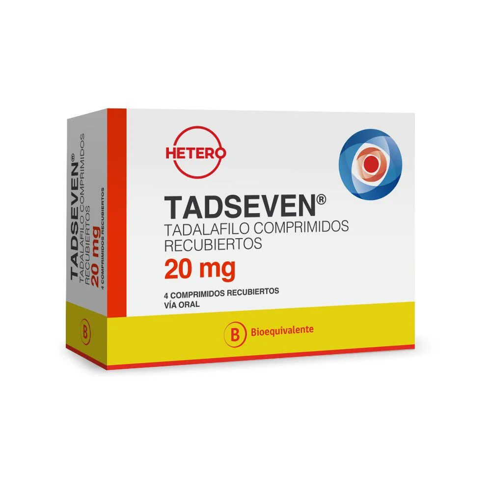 Tadseven 20 mg x 4 Comprimidos Recubiertos - Tadalafilo