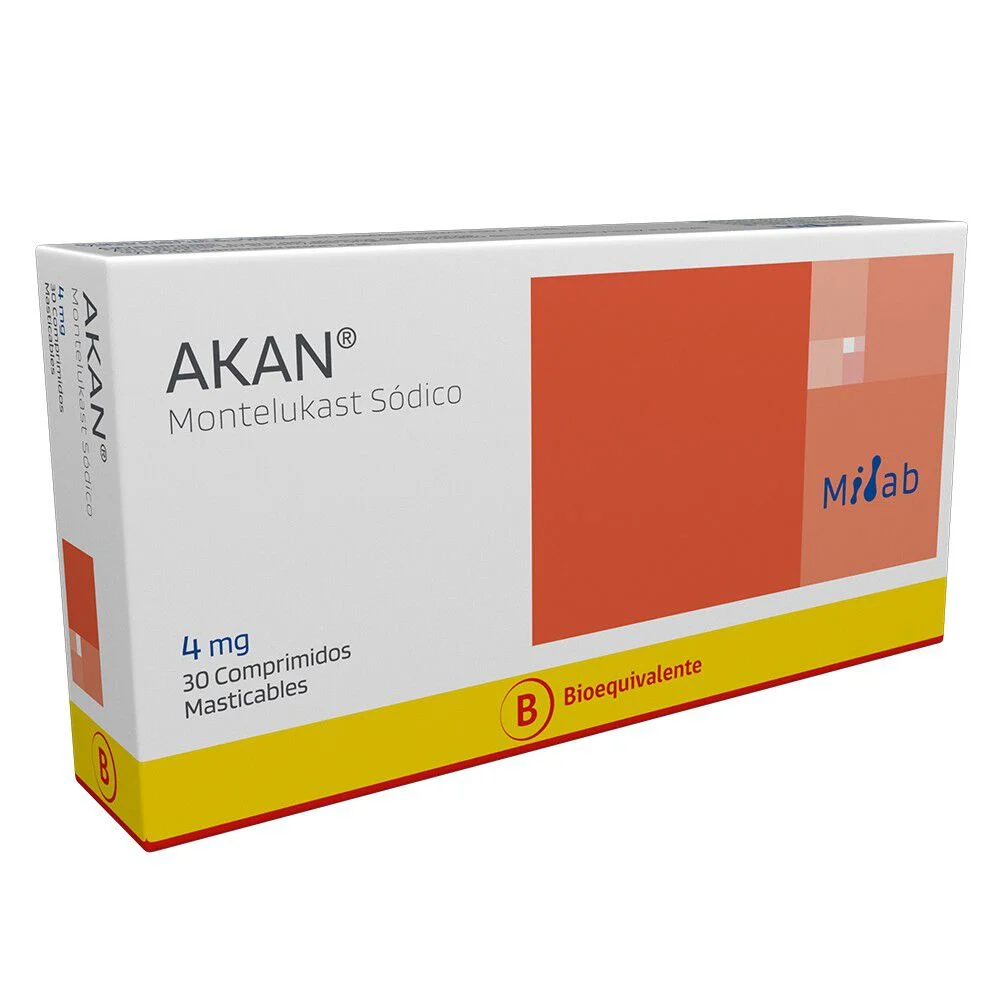 Akan Montelukast Sódico 4 mg 30 Comprimidos Masticables