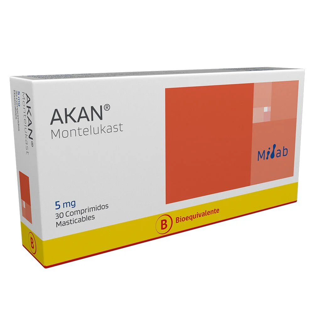 Akan Montelukast Sódico 5 mg 30 Comprimidos Masticables