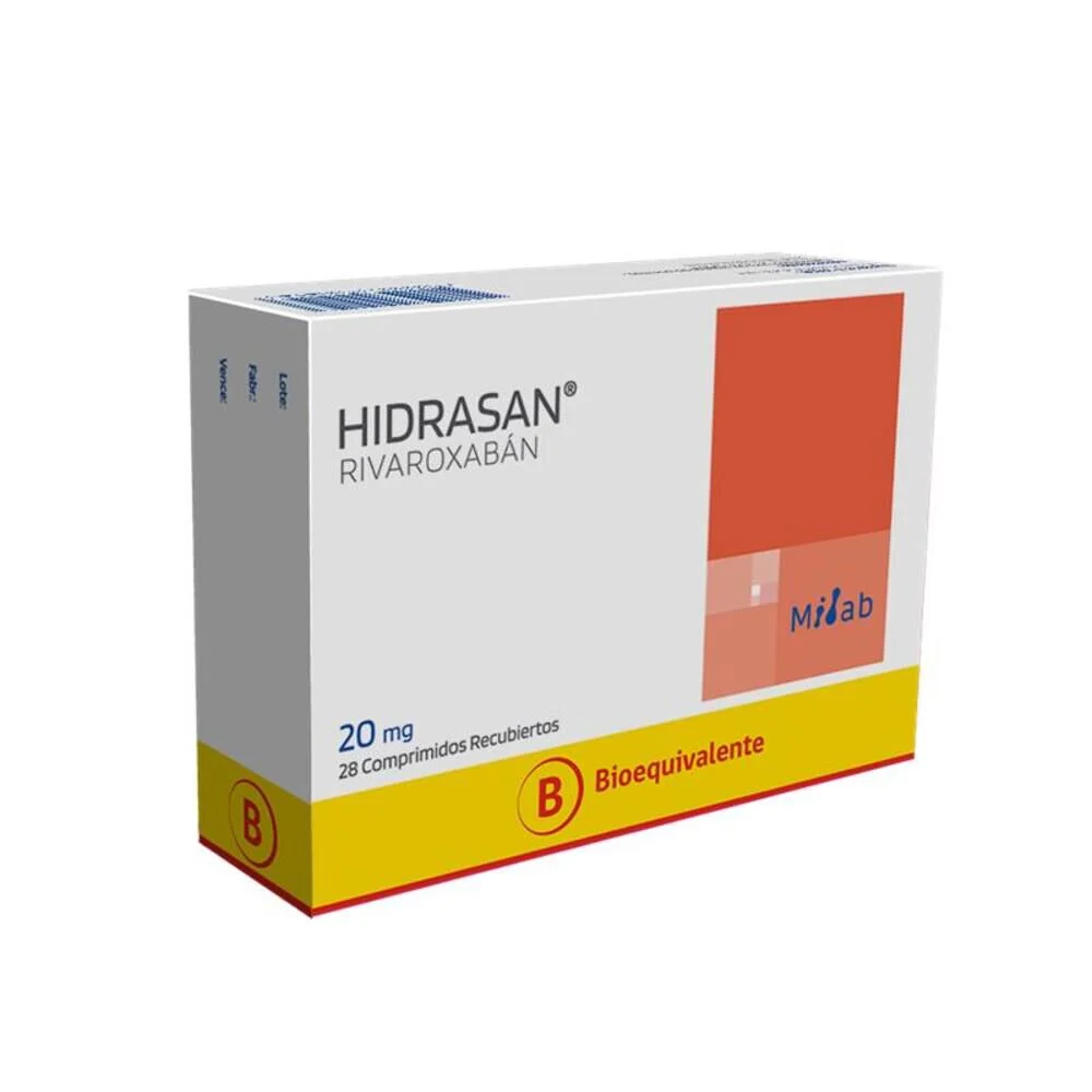 Hidrasan Rivaroxaban 20 mg x 28 Comprimidos - Rivaroxabán