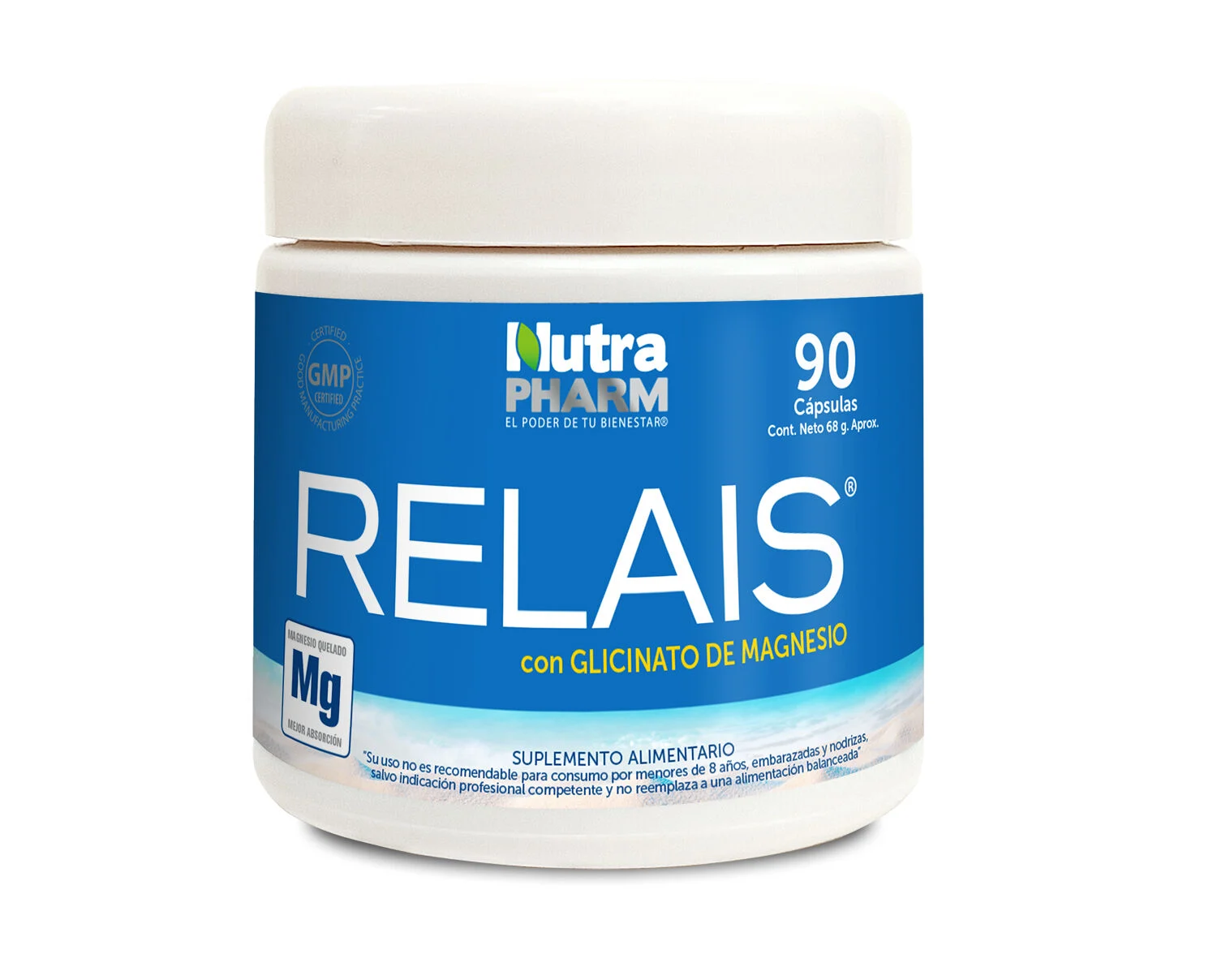 Nutra Pharm Relais Glicinato de Magnesio 90 Cápsulas