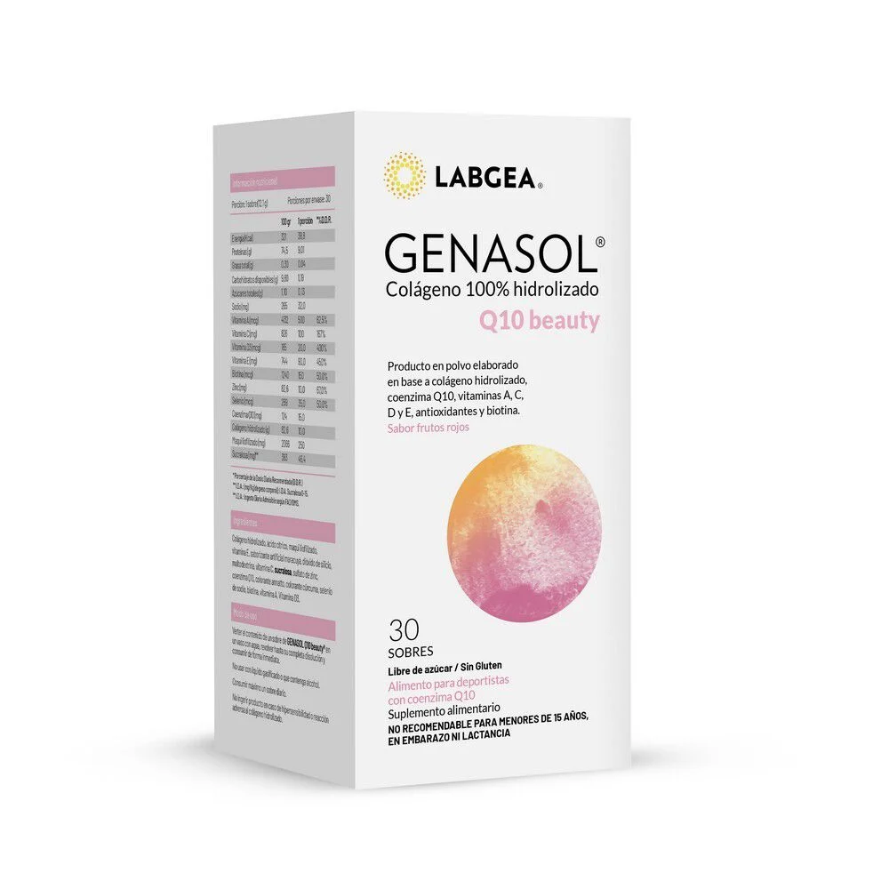 Genasol Q10 Beauty Colágeno Hidrolizado 30 Sobres - Frutos Rojos