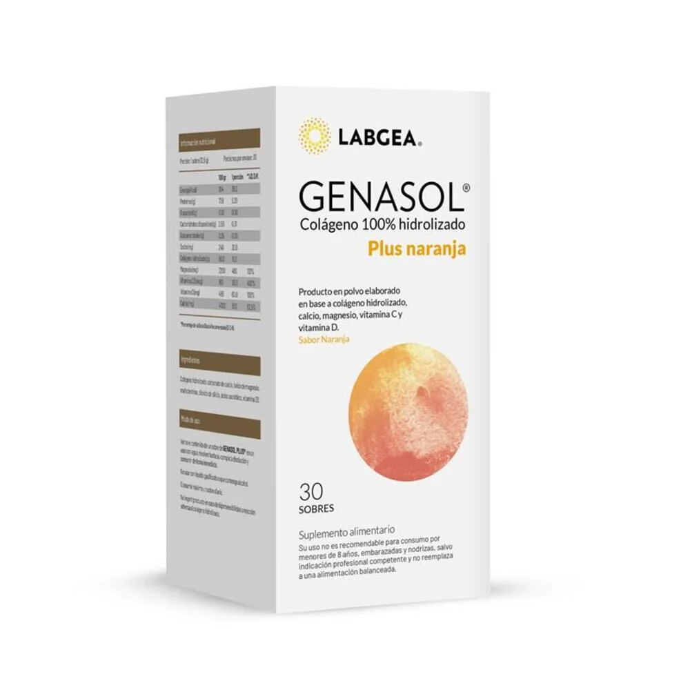 Genasol Plus Colágeno Hidrolizado Naranja 30 Sobres