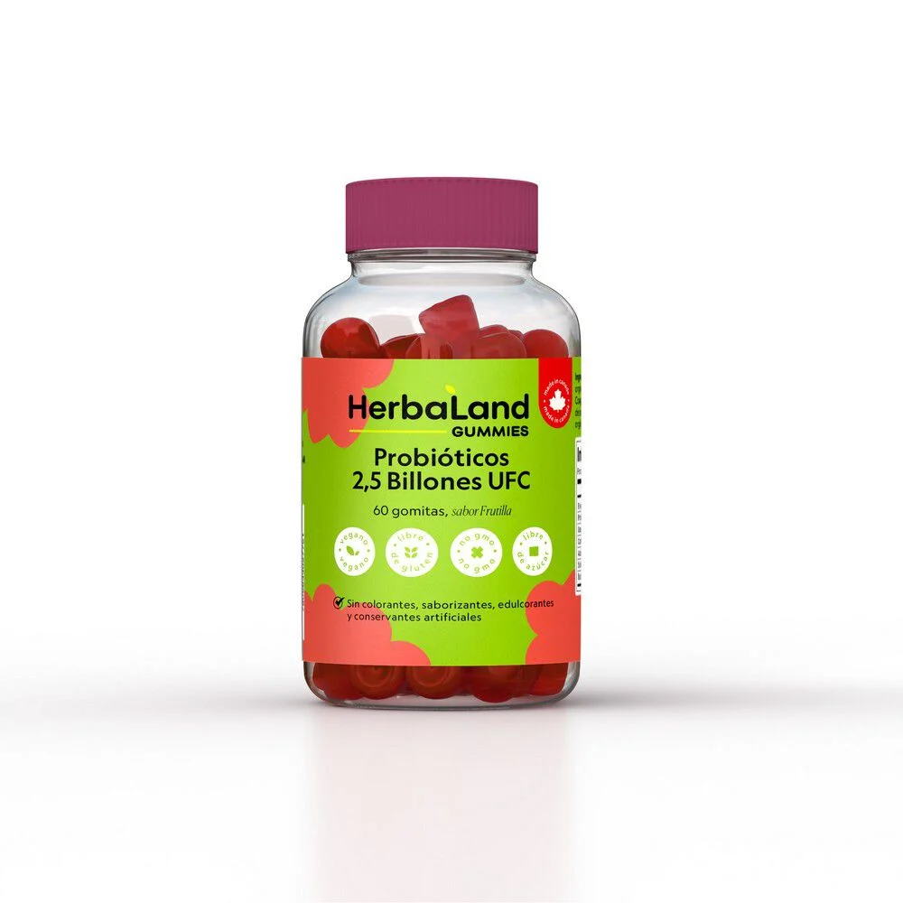 HerbaLand Gummies Probióticos 2,5 Billones UFC 60 Gomitas - Frutilla