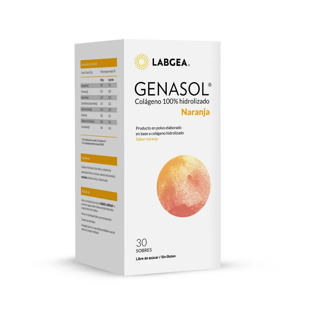 Genasol Colágeno Hidrolizado 10 gr x 30 Sobres Naranja