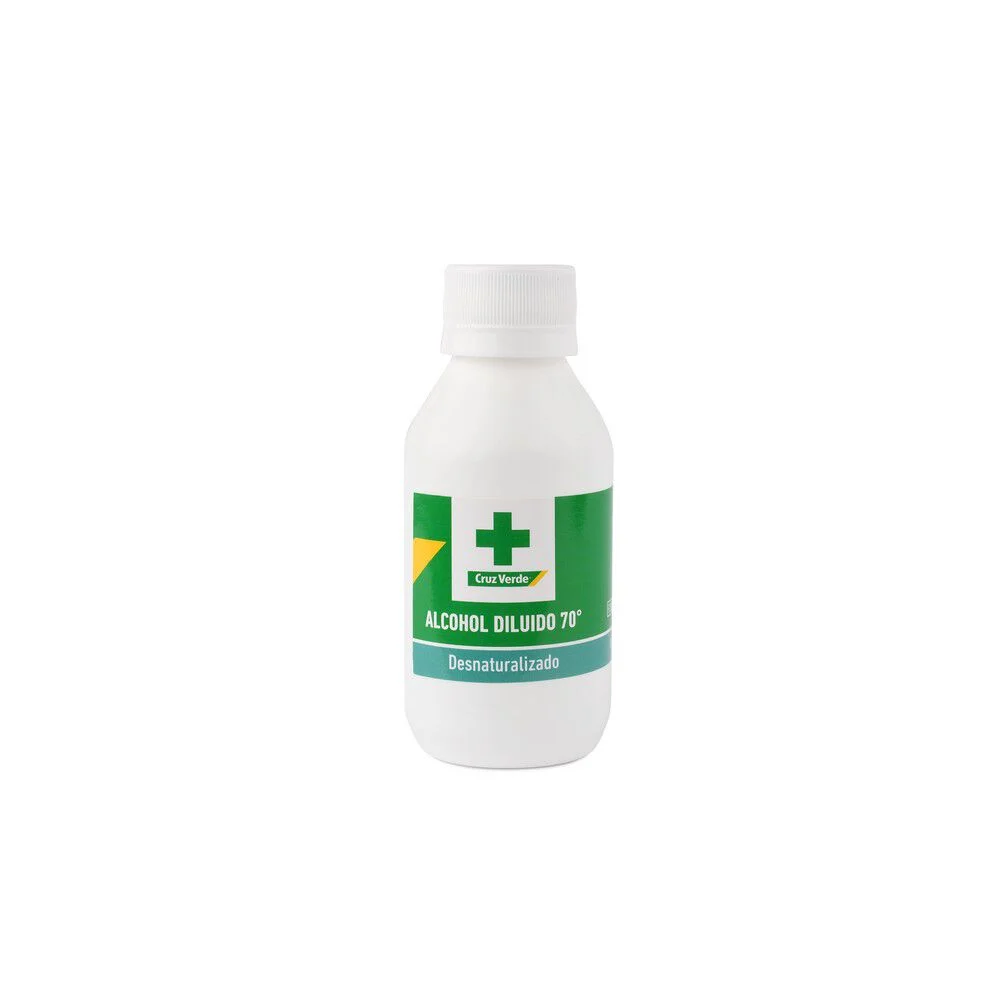 Cruz Verde Alcohol Diluido 70° 125 mL - Alcohol Etílico