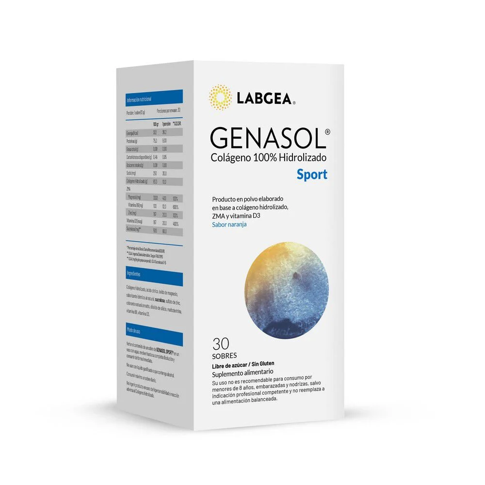 Genasol Sport Colágeno Hidrolizado Sabor Naranja 30 Sobres