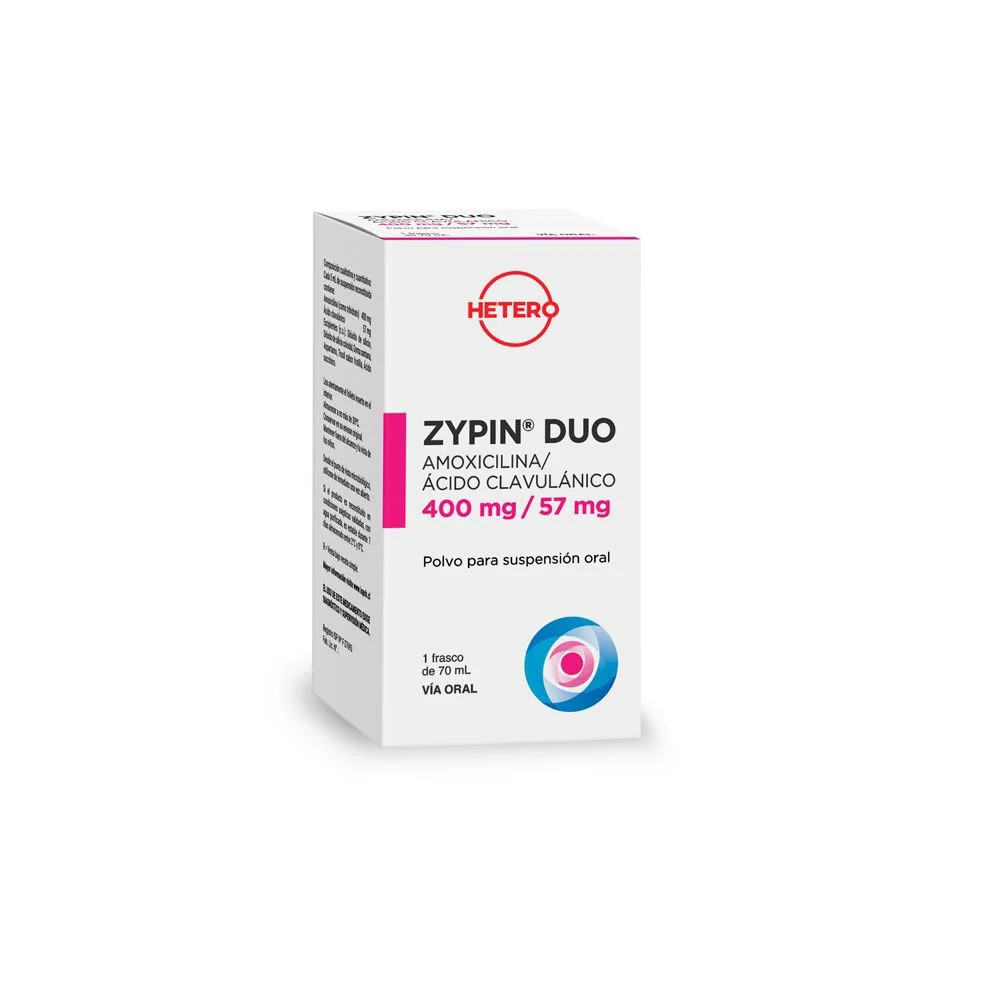 Zypin Duo 400/57 mg 70 ml - Amoxicilina + Ácido Clavulánico