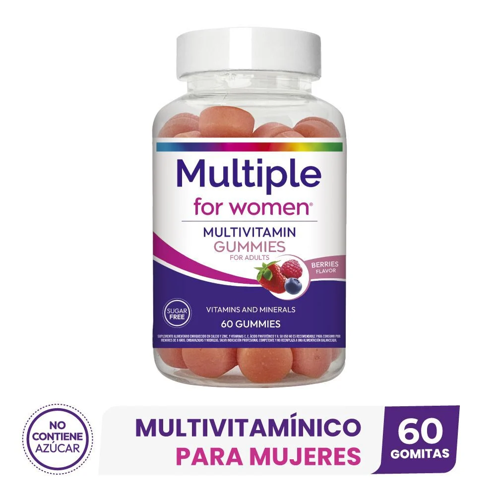 Multiple Women Multivitaminico Gummies 60 Gomitas Sabor Frutos Rojos