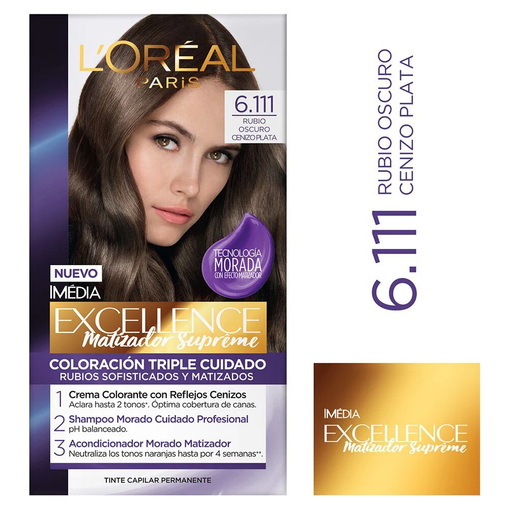 L'Oréal Paris Matizador Supreme 6.111 Rubio Oscuro Cenizo Plata