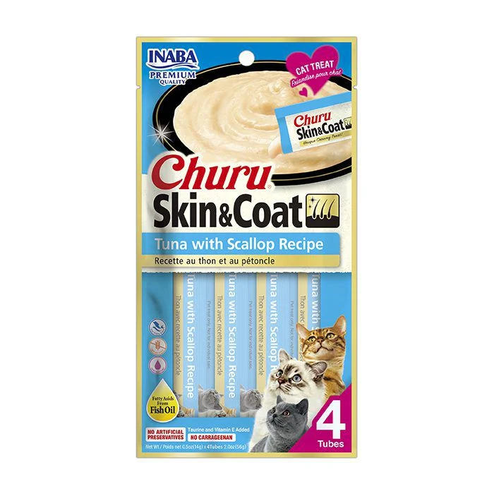 Inaba Churu Skin & Coat 56 g (4 Tubos) - Snack para Gatos