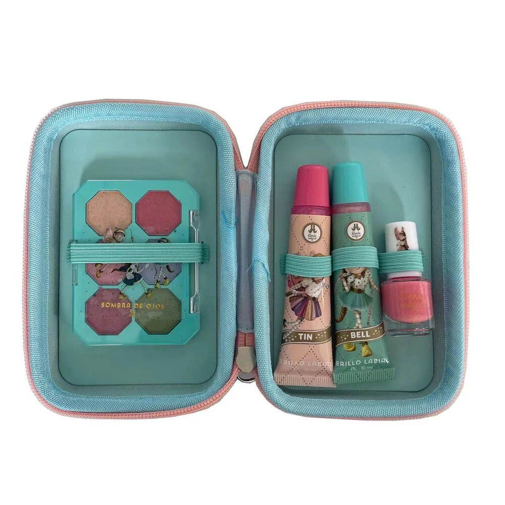Duendes Mágicos Tin Bell Estuche Brillo Labial, Esmalte y Sombras