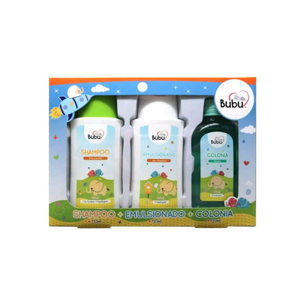 Bubu Set Shampoo 120 ml + Emulsionado 120 ml + Colonia 125 ml